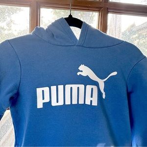 🦋 Puma Kid’s Boys Blue Pullover Hoodie Sweatshirt with Pockets